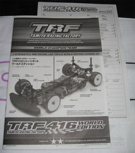 Tamiya TRF416WE Manual + Setting Sheet