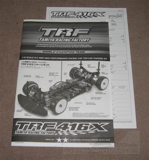 Tamiya TRF416X Manual + Setting Sheet