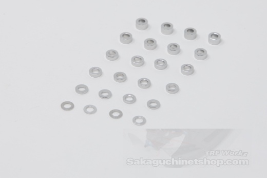 Square SGE Aluspacerset 3x5.5mm (24 pieces) Silver