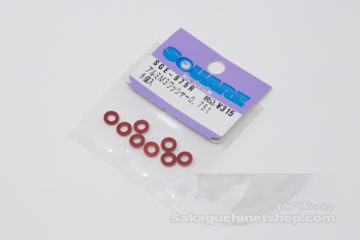 Square SGE-975R Aluspacer 3x5.5 x 0.75mm Red