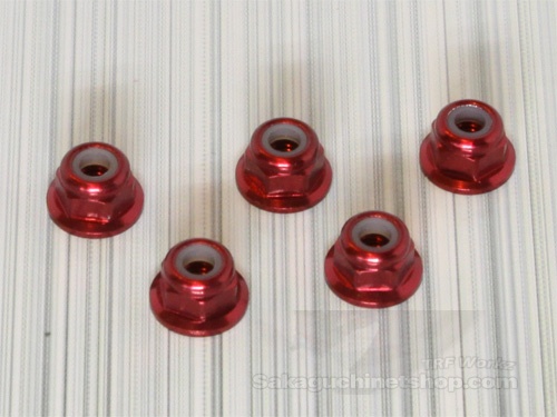 Square SGE-03FR Aluminum M3 Flanged Nuts Red (5Pcs)