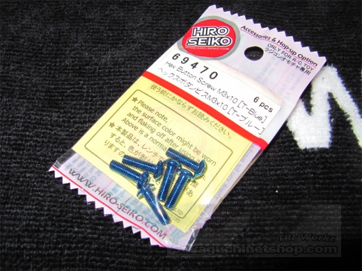 Hiro Seiko Steelscrew T-Blue M3 Button-Head 3x10mm (6 pcs.)