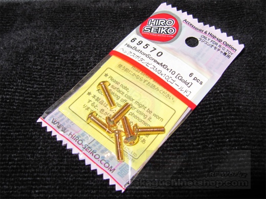 Hiro Seiko Steelscrew Gold M3 Button-Head 3x10mm (6 pcs.)
