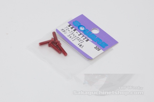Square Aluschraube Rot Linsenkopf ISO7380 M3x12mm