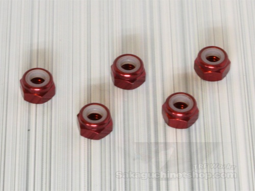 Square SGE-04R Aluminum M4 Nuts Red (5 Pcs)