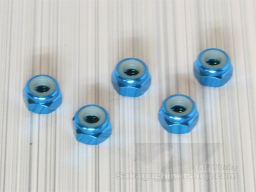 Square SGE-04TB 4mm Aluminum Wheelnuts Tamiya Blue (5Pcs)