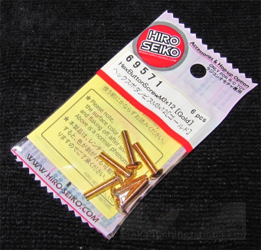 Hiro Seiko Steelscrew Gold M3 Button-Head 3x12mm (6 pcs.)