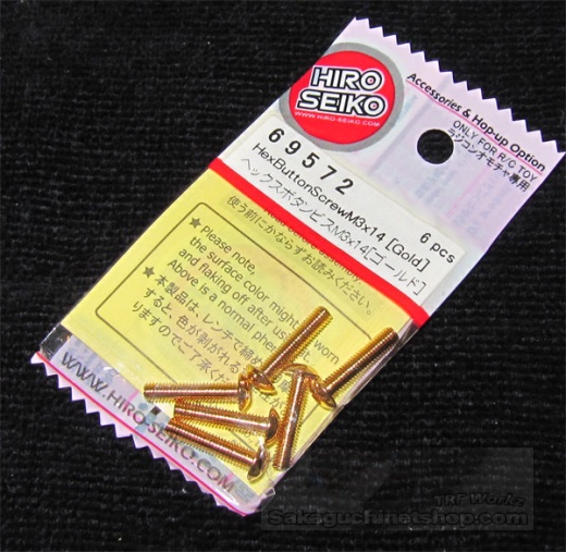 Hiro Seiko Steelscrew Gold M3 Button-Head 3x14mm (6 pcs.)