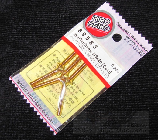 Hiro Seiko Steelscrew Gold M3 Countersunk-Head 3x20mm (6 pcs.)