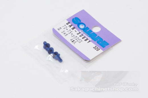 Square Aluscrew Yokomo Blue Countersunk-Head M3x6mm