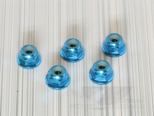Square SGE-03FTB Aluminum M3 Flanged Nuts Light Blue (5Pcs)