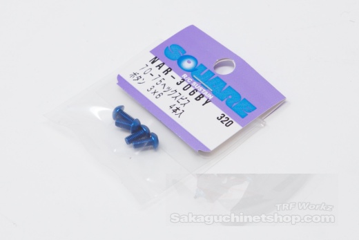 Square Aluschraube Yokomo Blau Linsenkopf ISO7380 M3x6mm