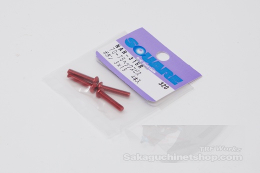 Square Aluschraube Rot Linsenkopf ISO7380 M3x15mm