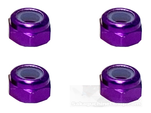 Square SGX-03UP Aluminum M3 Nuts Purple (4 Pcs)
