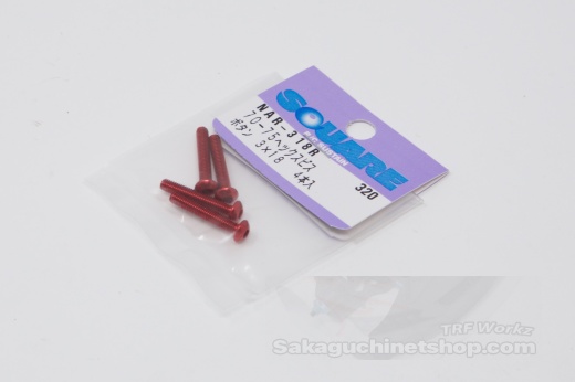 Square Aluschraube Rot Linsenkopf ISO7380 M3x18mm