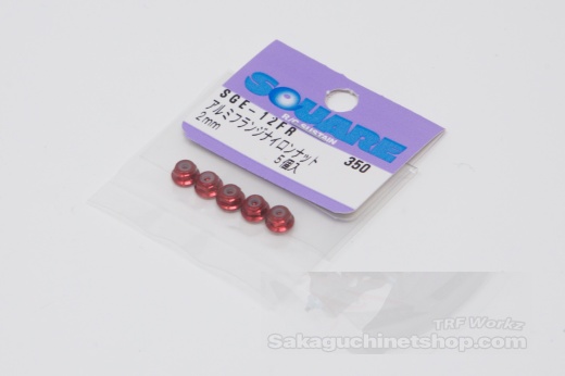 Square SGE-12FR Flanged Aluminum M2 Nuts Red (5 Pcs)