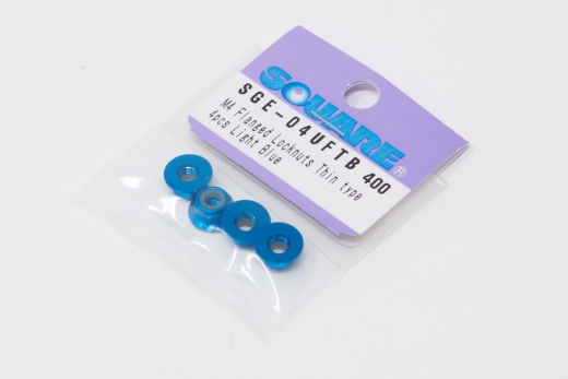 Square SGE-04UFBY Aluminum Wheelnuts Yokomo Blue (Low Height) (4Pcs)