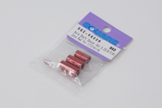 Square SGE-4800R Aluspacer Set 6.4 (1/4) x 7.9 x 0.25/6/7/8mm - Rot