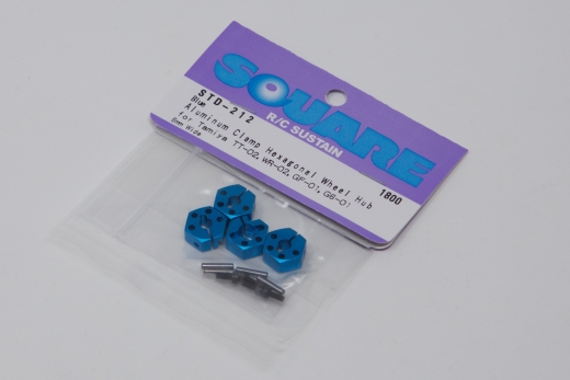 Square STD-212 Tamiya 6mm Alu wheel hubs blue