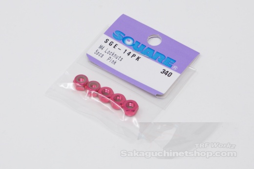 Square SGE-04PK Aluminum M4 Nuts Pink (5 Pcs)