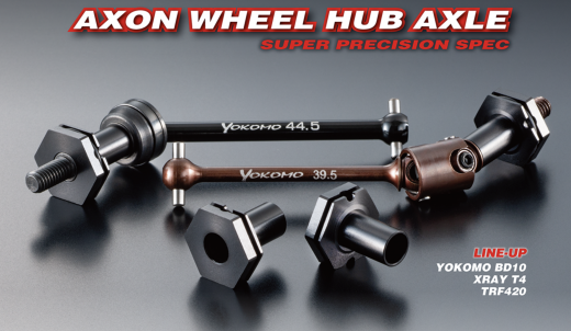 Axon WHEEL HUB AXLE for BD10 REAR/XRAY T4,TRF420 FRONT & REAR 4mm (1pic)