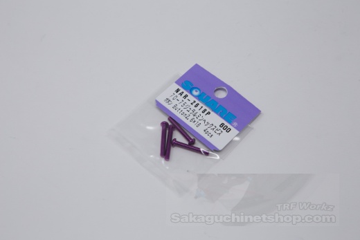 Square NAR-2618P Aluschrauben Purple Linsenkopf ISO7380 M2,5 x 18mm (4 Stck) z.B. Reglerlfter
