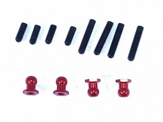 Square TGE-32R 5mm Ball Connector Set Red (4 pcs.)
