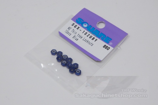 Square SGX-102UBY Aluminum M2 Nuts Dark Blue (10 Pcs) Low Height