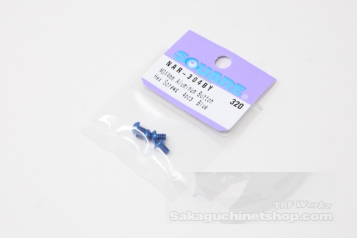 Square Aluscrew Yokomo Blue Button-Head M3x4mm