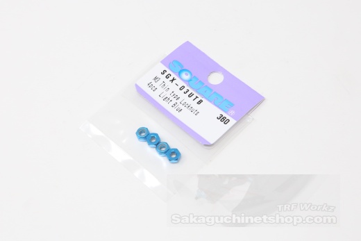 Square SGX-03UTB Aluminum M3 Nuts Light Blue (4 Pcs)