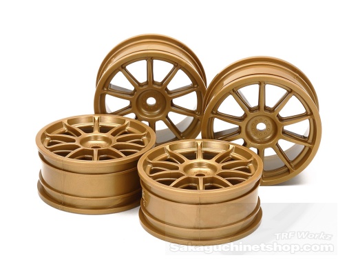 Tamiya 51022 24mm Medium-Narrow 10-Spoke Wheels Gold (0mm Offset - 4 pcs)