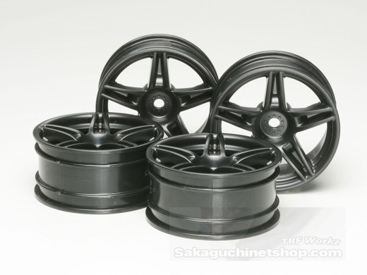 Tamiya 51263  Twin 5-Spoke Wheels Black 26mm (+4mm Offset)