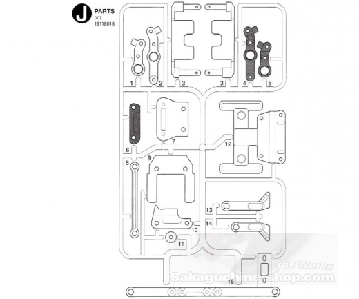 Tamiya 319118018 J-Parts TA-02 FF-01 for Carbon / FRP Chassis