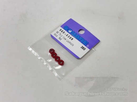 Square SGX-03UR Aluminum M3 Nuts Red (4 Pcs)