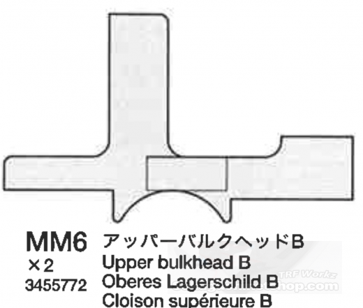 Tamiya 13455772 TB Evolution IV Oberes Lagerschild B (Oberer Bulkhead)