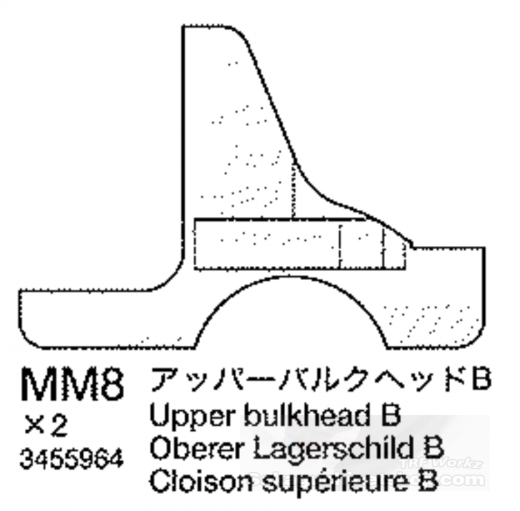 Tamiya 13455963 TB Evolution V Upper Bulkhead B