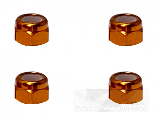 Square SGX-03OR Aluminum M3 Nuts Orange (4 Pcs)