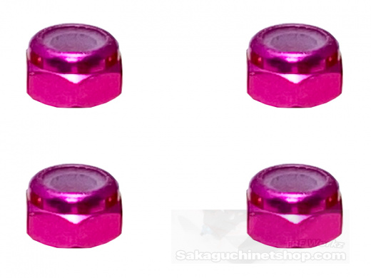 Square SGX-03UPK Aluminum M3 Nuts Pink (4 Pcs)