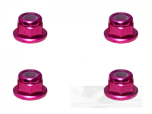 Square SGX-03FPK 3mm Alumuttern mit Flansch Pink (4 St.)