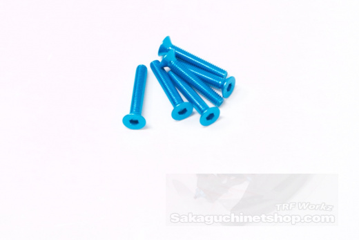 Square SAX-318TB Aluschraube Tamiya Blau Senkkopf DIN7991 M3x18mm (6 St.)