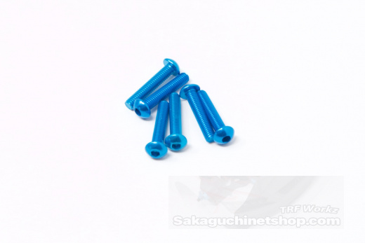 Square NAX-315TB Aluscrews Blue Button-Head M3x15mm (6 pcs.)