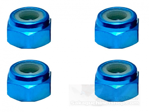 Square SGX-04TB Aluminum M4 Nuts Light Blue (4 Pcs)