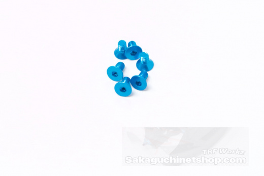 Square SAX-306TB Aluscrews Blue Countersunk-Head 6pcs. M3x6mm