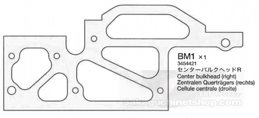 Tamiya 13454421 TRF501X Zentraler Quertrger Rechts (Bulkhead)