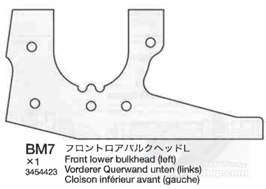 Tamiya 13454423 TRF501X Vorderer Bulkhead Unten Links (BM7)