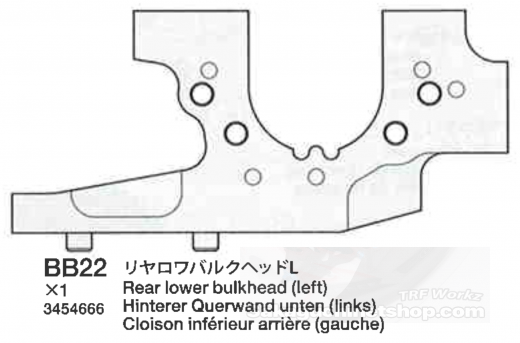 Tamiya 13454666 TRF511 Bulkhead Rear Lower Left (BB22)