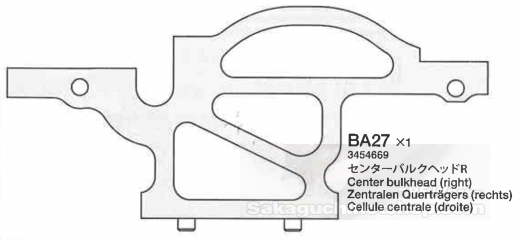 Tamiya 13454669 TRF511 Zentraler Quertrger Rechts (BA27)