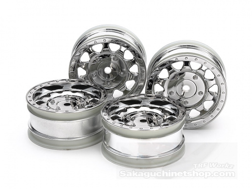 Tamiya 51715 BB-01 Chrome Plates Wheels 26mm (+2mm Offset)