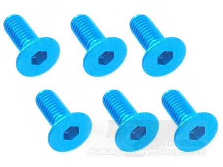 Square SAX-308TB Aluschrauben Tamiya Blau Senkkopf DIN7991 6 St. M3x8mm