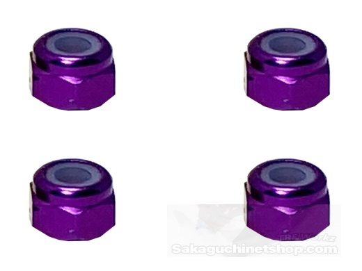 Square SGX-03P Aluminum M3 Nuts Purple (4 Pcs)